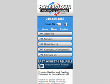 Tablet Screenshot of hagerstownheatingandcooling.com